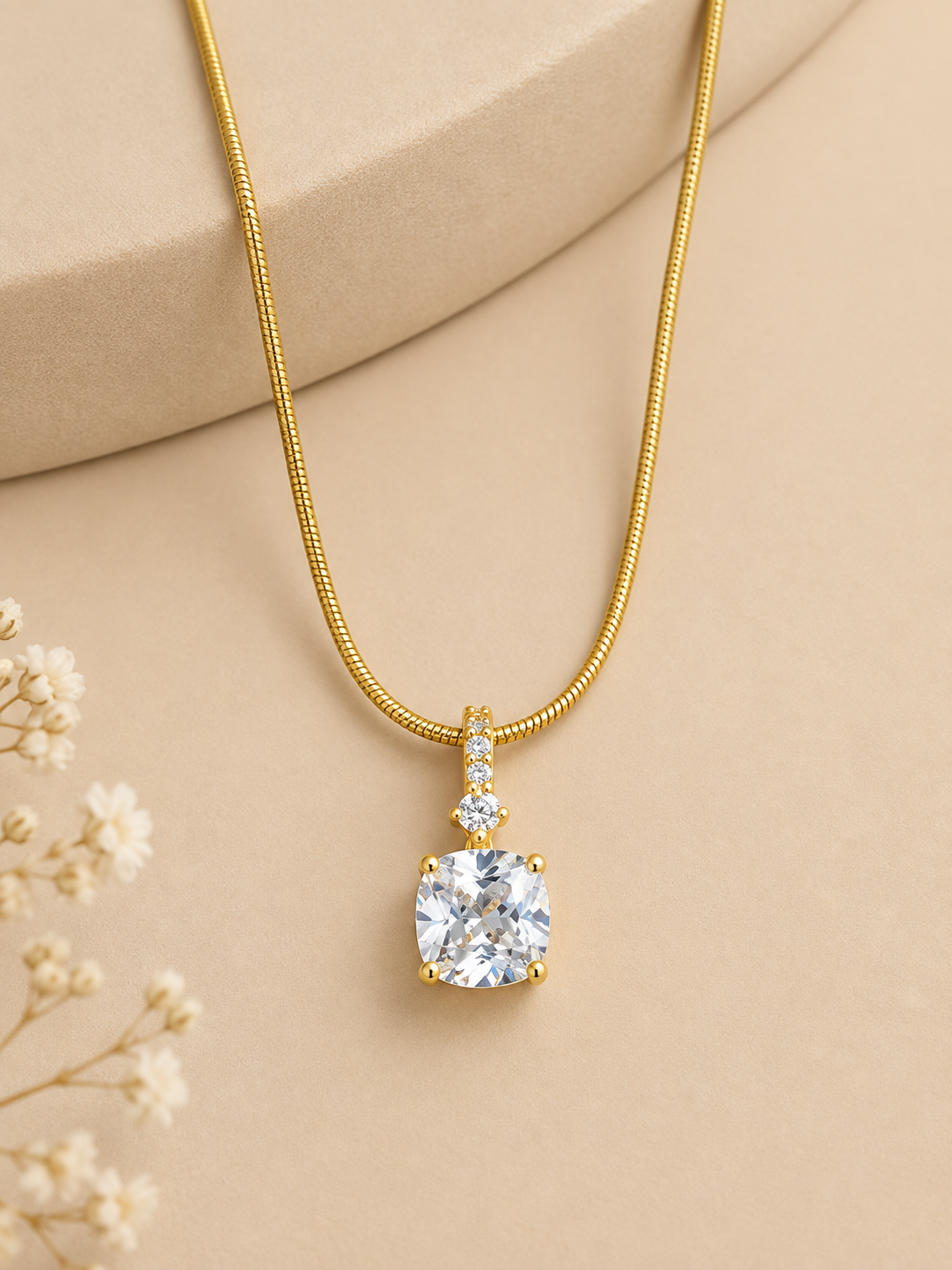 Crystal Drop Pendant Necklace