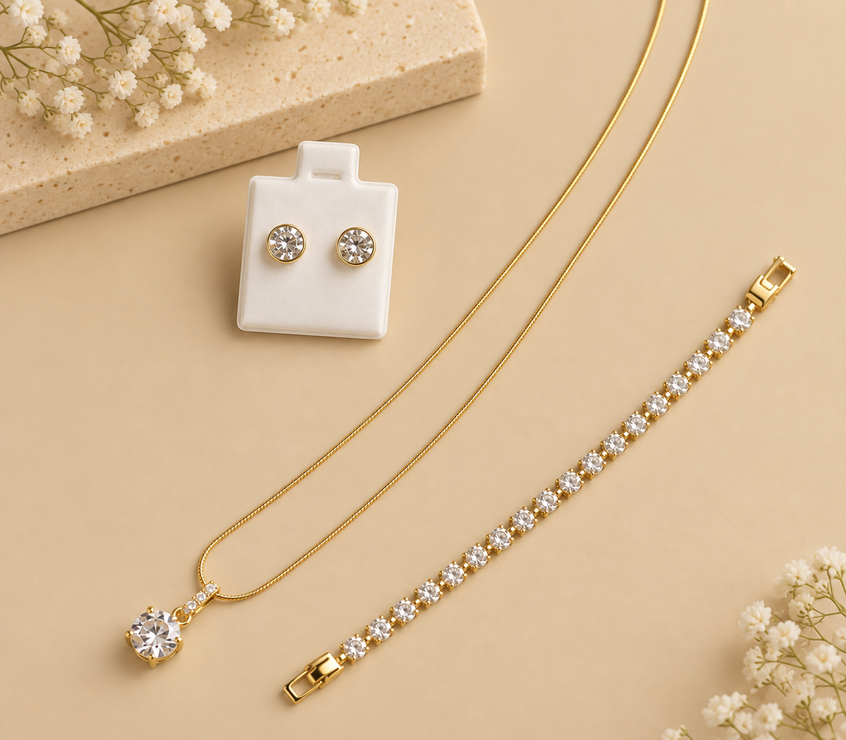 Classic Crystal 3-Piece Jewellery Combo