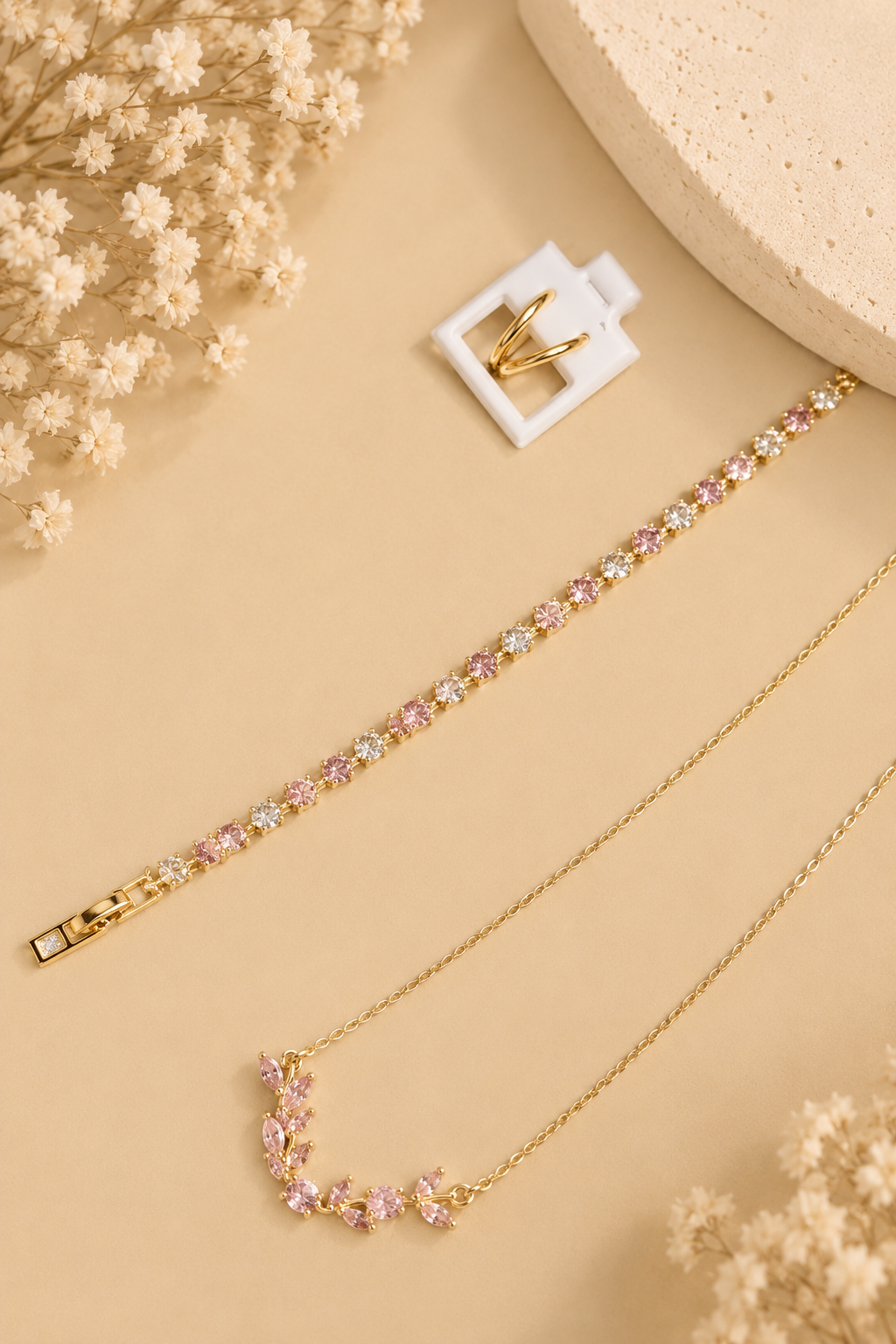 Blush Sparkle – 3-Piece Jewellery Combo