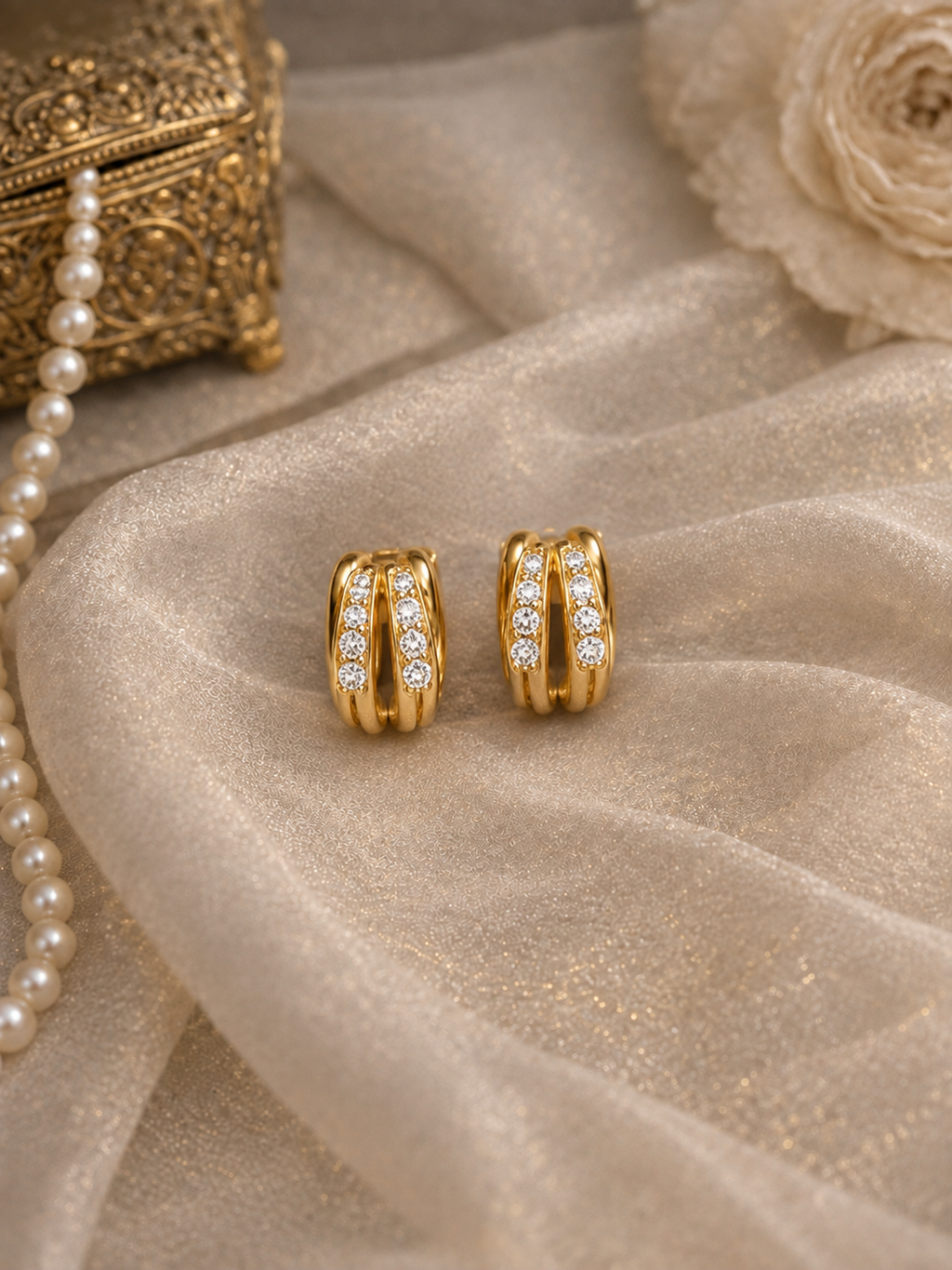 Luxe Crystal Hoop Earrings