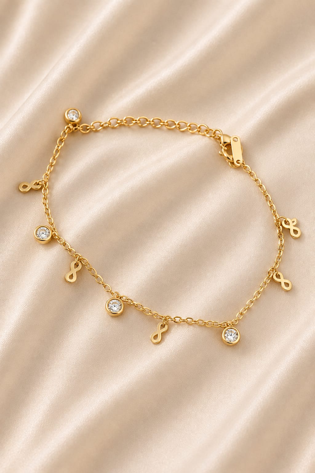 Infinity Sparkle Charm Bracelet