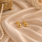 Golden Ball Stud Earrings – Anti-Tarnish