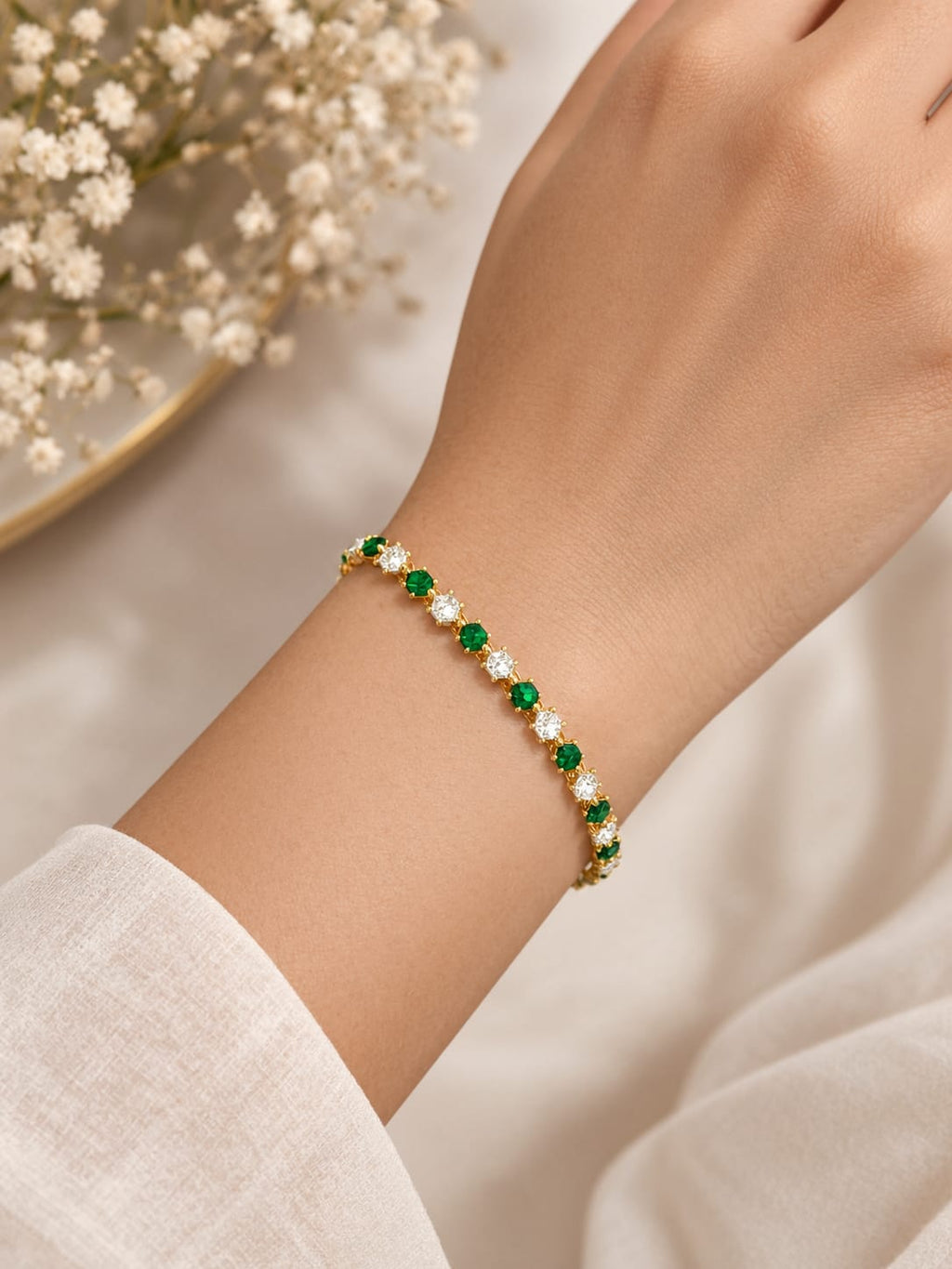 Emerald Sparkle Tennis Bracelet