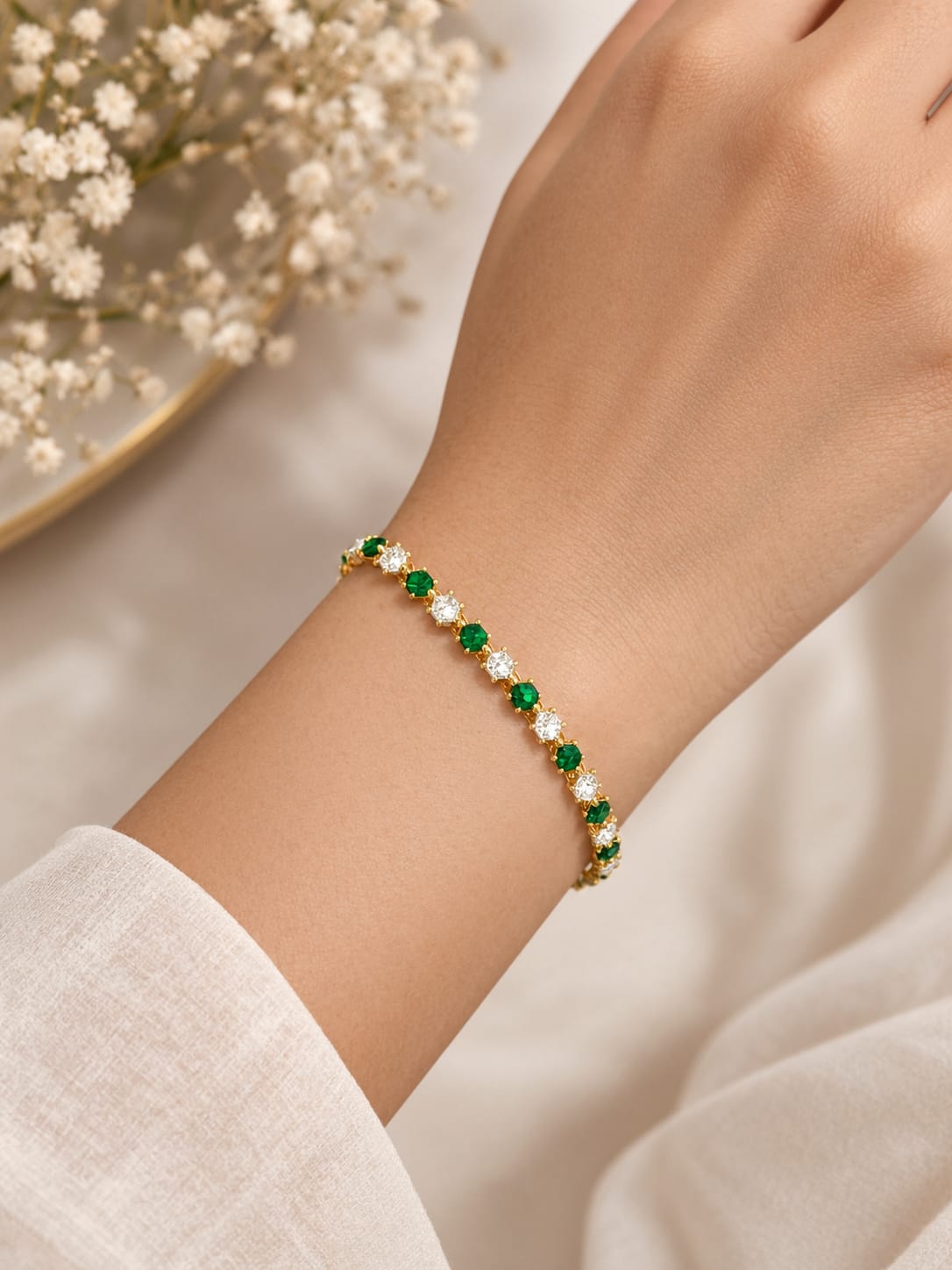 Emerald Sparkle Tennis Bracelet