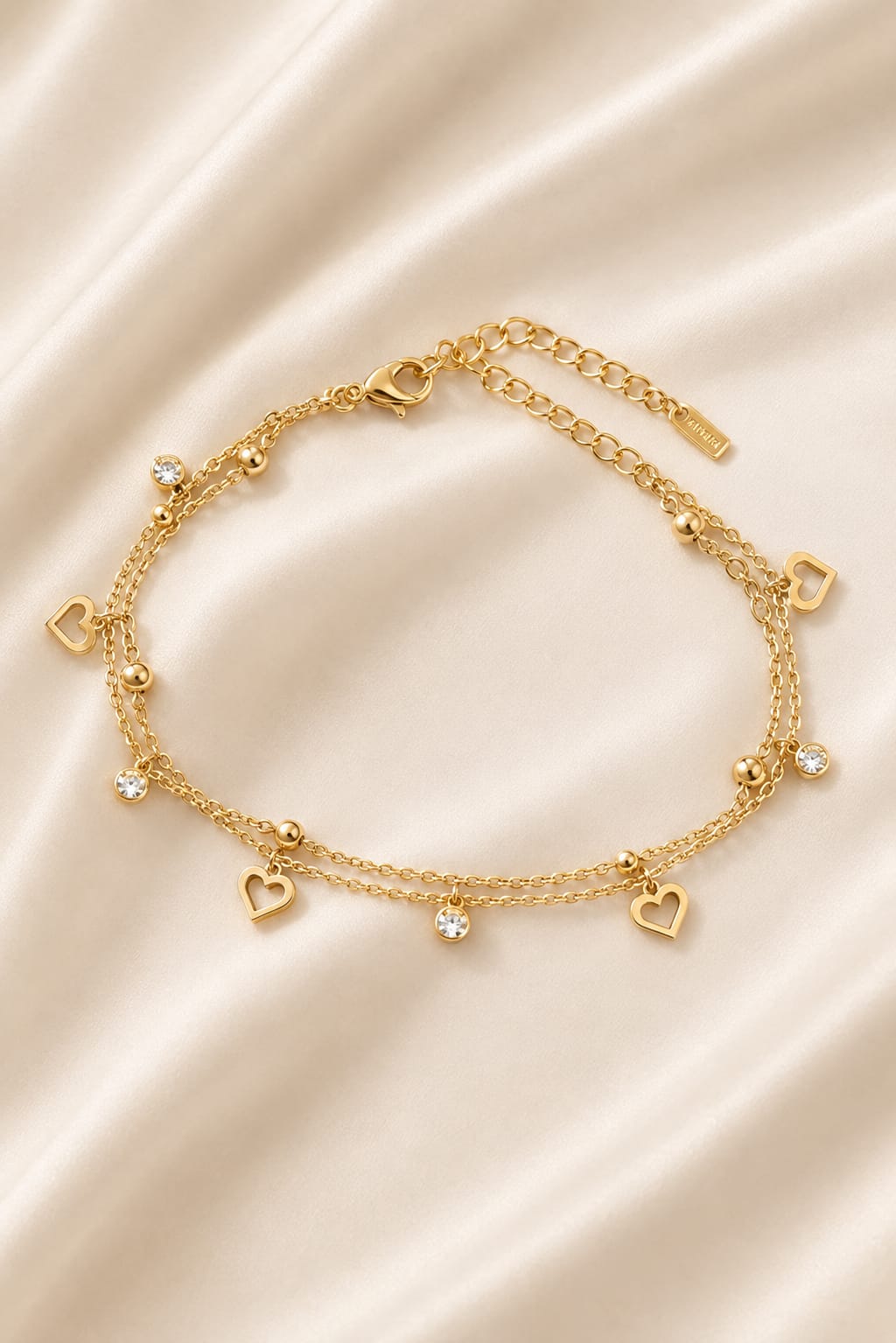 Heart Charm Double-Layer Bracelet