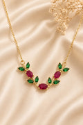 Ruby Leaf Statement Necklace