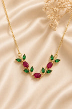 Ruby Leaf Statement Necklace