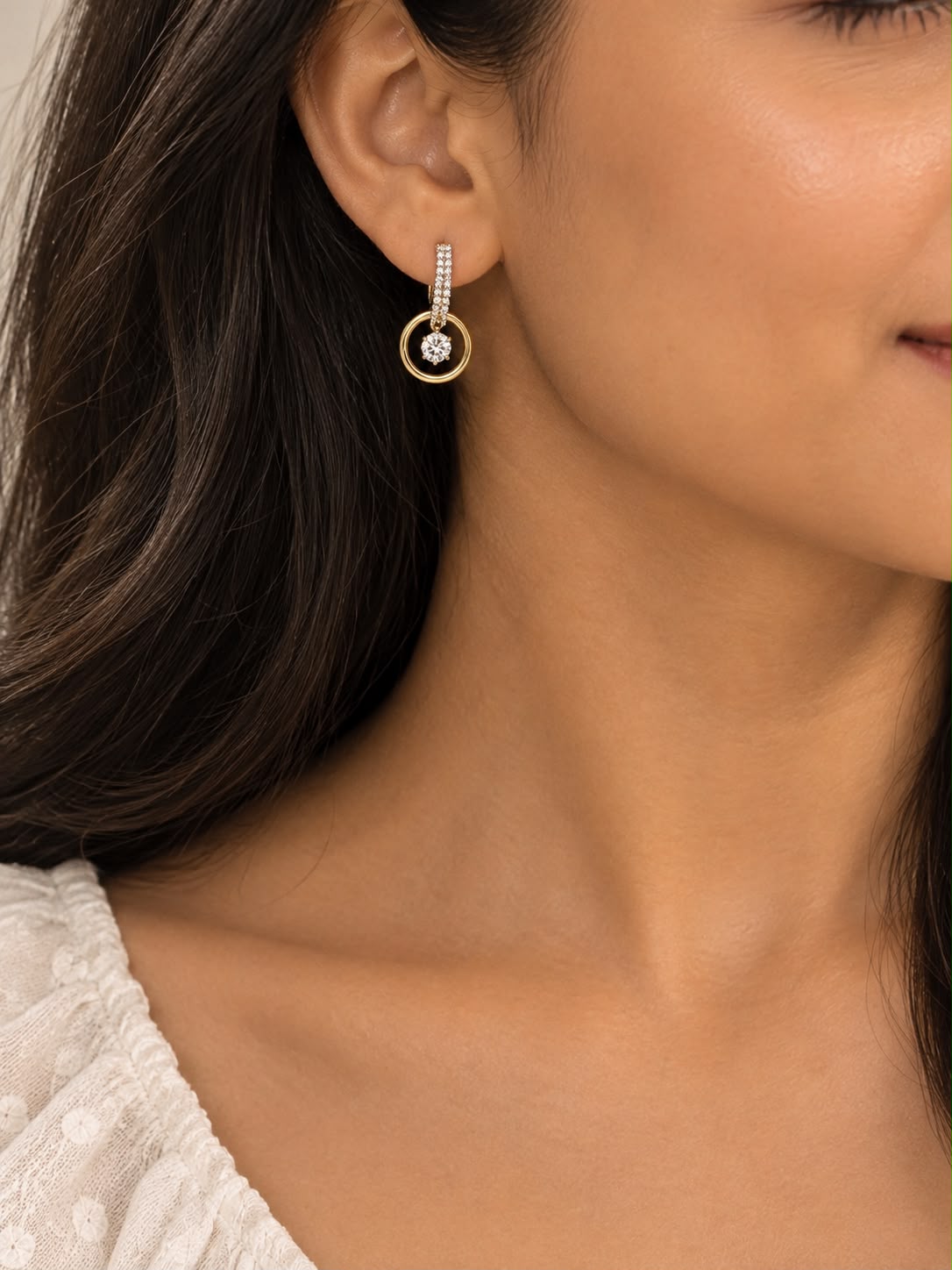 Celestial Circle Drop Earrings