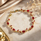 Ruby Vine Tulip Anti-Tarnish Bracelet
